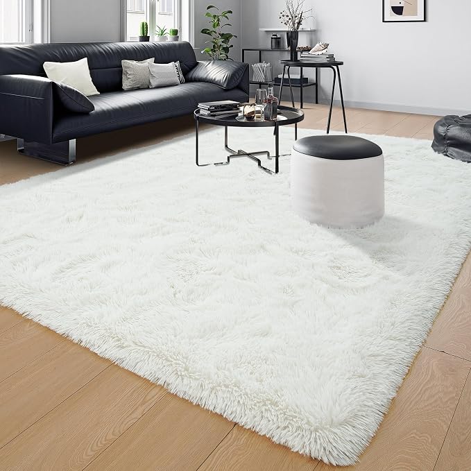 Soft 3x5 Small Bedside Rug Washable, Fluffy Shaggy Rugs - Image 8