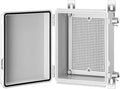 Gratury Junction Box, IP67 Waterproof Plastic Enclosure for Electrical Project, Hinged Grey Cover, Includes Mounting Plate and Wall Bracket 220×170×110mm (8.6"×6.7"×4.3")