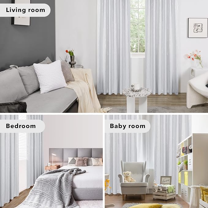 Deconovo Light Blocking White Curtains - Image 7