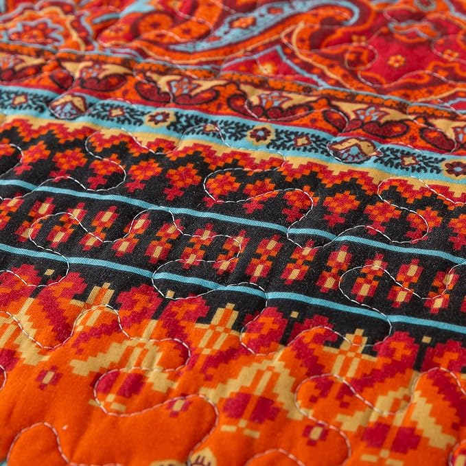 BEDIFANY Orange California King Quilt Set - Image 5