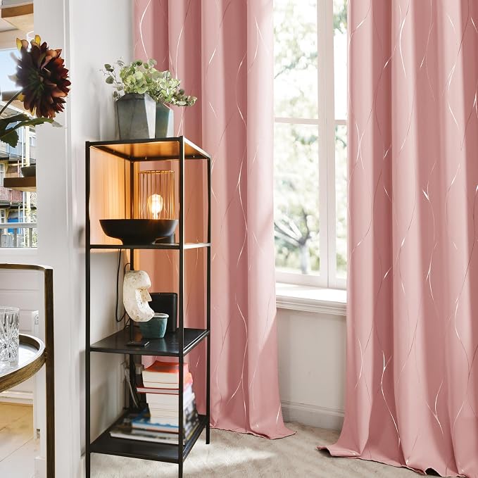 Deconovo Curtains for Living Room, Pattern Blackout Curtains 63 Inches Long | - Image 3