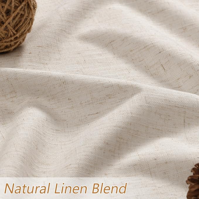 100% Blackout Linen Curtains 144 Inch Length 2 Panels Set - Image 6