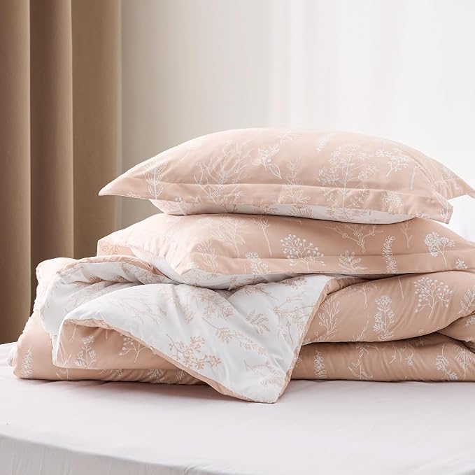 Bedsure Blush Pink Full Comforter Set - Image 9