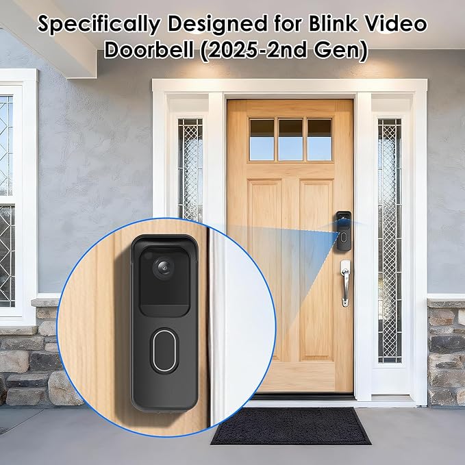 No Drill Door Mount for Blink Video Doorbell (2025 2nd Gen), Adhesive Mounting Bracket Accessories for Security System, Not for Blink Video Doorbell (2021&2023 Release), Black