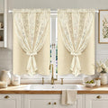 Yinhua Double Layer Kitchen Curtains 36 Inch Length Beige Blackout Curtains by yinhua