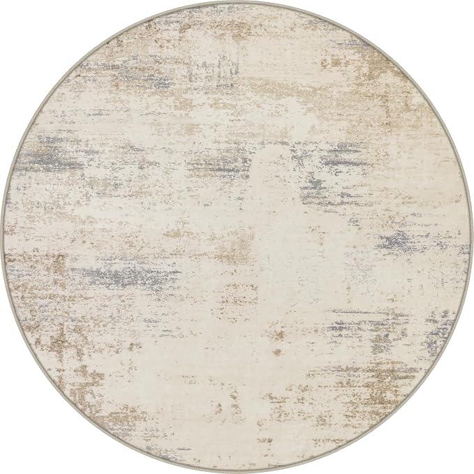 Round Area Rug Living Room: 8 ft Modern Washable Indoor Carpet | by FXRHLP