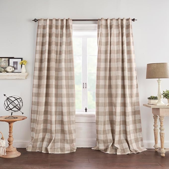 Grainger Rod Pocket Back Tab Window Curtain Panel, Linen by ElreneHomeFashions