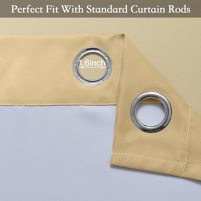 SimpleHome Ombre Beige to Grey White Curtains - Image 4