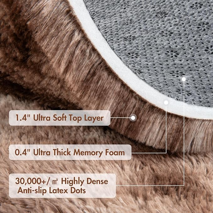 9x12 Ft Extra Large Shag Brown Area Rug - Image 9
