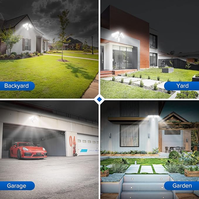 SANSI 36W LED Motion Sensor Outdoor Lights,Hardwired Security Light Motion Activated,Flood Lights Dusk to Dawn 3600LM,Motion Detection Lights,Super Bright for Yard,Garage,350W Equiv 5000K IP65,White