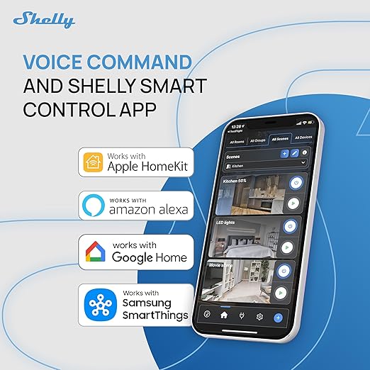 Shelly 1 Gen4 | Wi-Fi, Zigbee & Matter Smart Relay Switch with Dry Contacts, 1-Channel 16A | Home Automation | Alexa, SmartThings, Google Home, Apple HomeKit Compatible | Garage Door Opener (2 Pack)