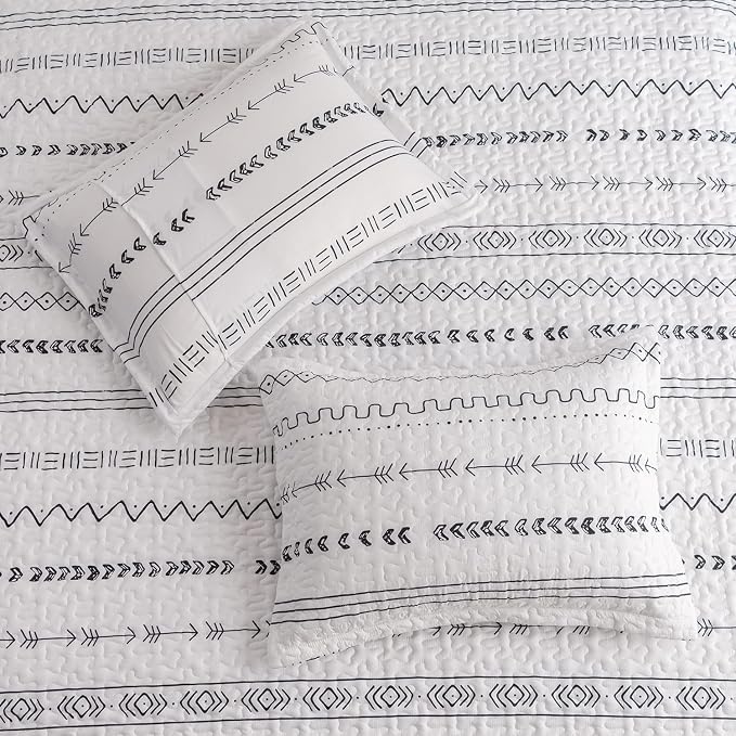 DURLENGEN 3Pcs Quilt Set King Size White, Soft Microfiber Lightweight Bedspread - Image 7