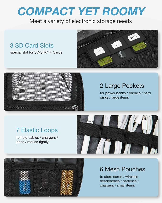 BAGSMART Large Electronics Organizer Travel Case - Image 3