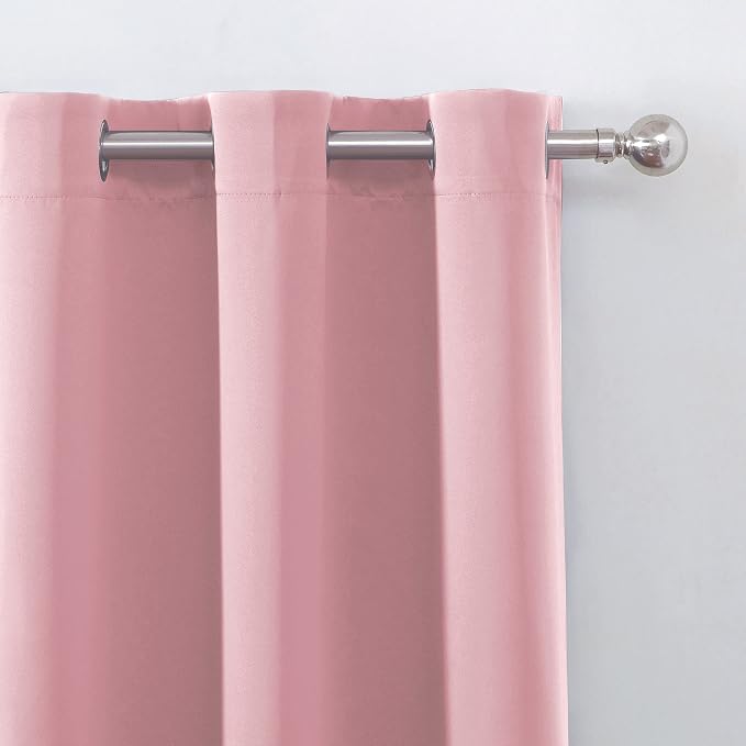 100% Blackout Curtains 52 x 72 Inch/Pink Curtains 2 Panels - Image 7