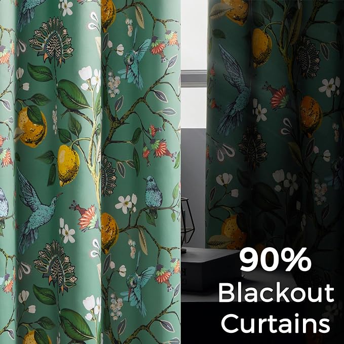 Topfinel Kitchen Curtains 45 Inch Length Floral Spring Curtains - Image 4
