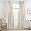 DriftAway 100% Blackout Plaid Linen Curtains 102 Inches Long 2 Panels Taupe | by DriftAway