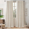 DriftAway 100% Blackout Plaid Linen Curtains W52xL90 Loden Green | 100% Blackout by DriftAway