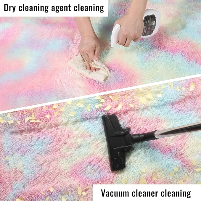 Rainbow Rugs 6x9, Large Fluffy Soft Carpet, Plush Shaggy Rugs - Image 7