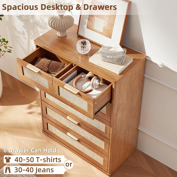 LEYAOYAO Rattan Dresser for Bedroom Set 2 - Image 3