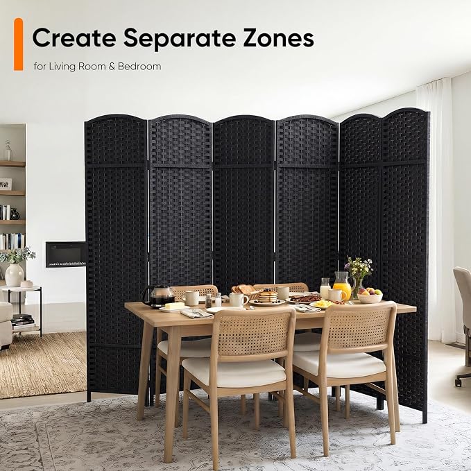 Outdoor Privacy Screen 6-Panel Folding Room Divider Space Partition | 67"H 96"W - Image 6