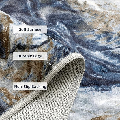 2x10 Runner Rug for Hallways Kitchen Modern Abstract Washable Rug Soft Non Slip Carpet for Laundry Entryway Bedroom Bathroom