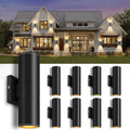 RIDALUX Outdoor Wall Sconce Porch Lights: 8 Pack Modern Aluminum Cylinder Up Down Lights - Exterior Light Fixture for House