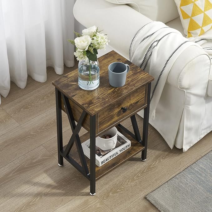 VECELO Nightstand, Modern Bedside End Table, Night Stand - Image 6