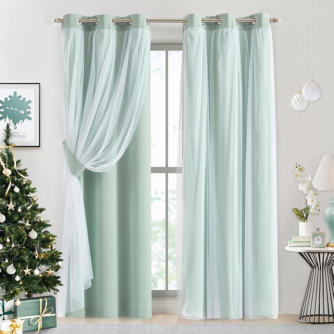 Bujasso Aqua 80% Blackout Curtains - Image 9