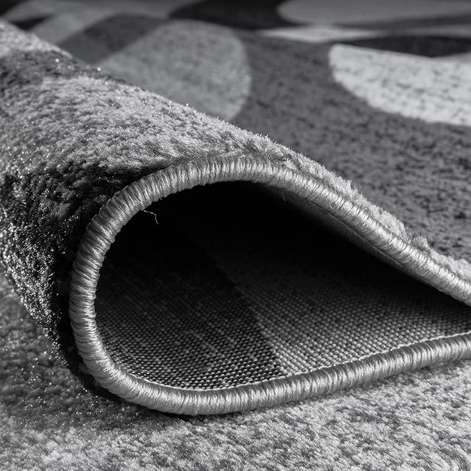 Rugshop Contemporary Abstract Circles Perfect for high Traffic Areas of Your Living Room,Bedroom,Home Office,Kitchen Runner Rug 2'7" x 6' Gray