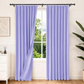 Etherealveil Lavender Purple Pinch Pleated Blackout Curtains 2P 52"x102" | Back by Etherealveil