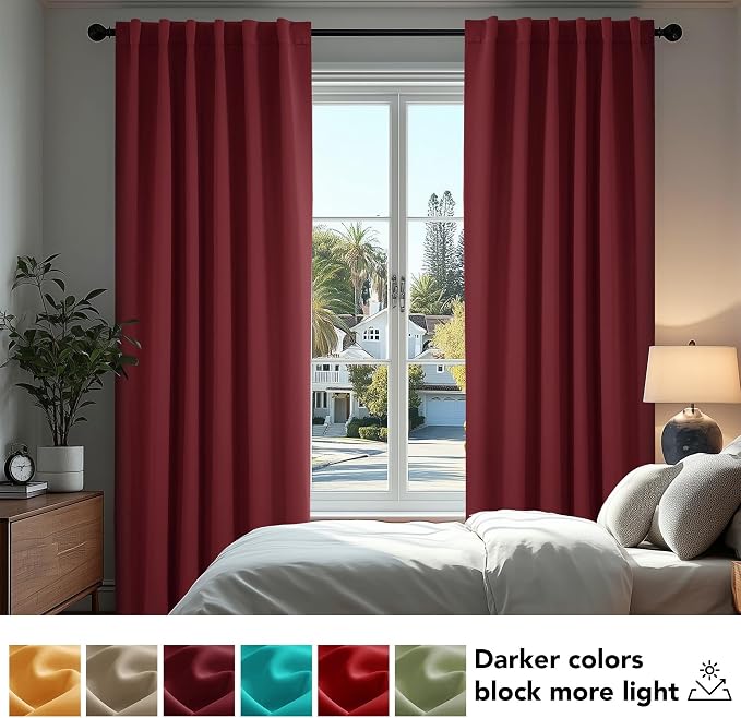 Deconovo Blackout Curtains for Bedroom 108 Inches Long | Back Tab and Rod - Image 5