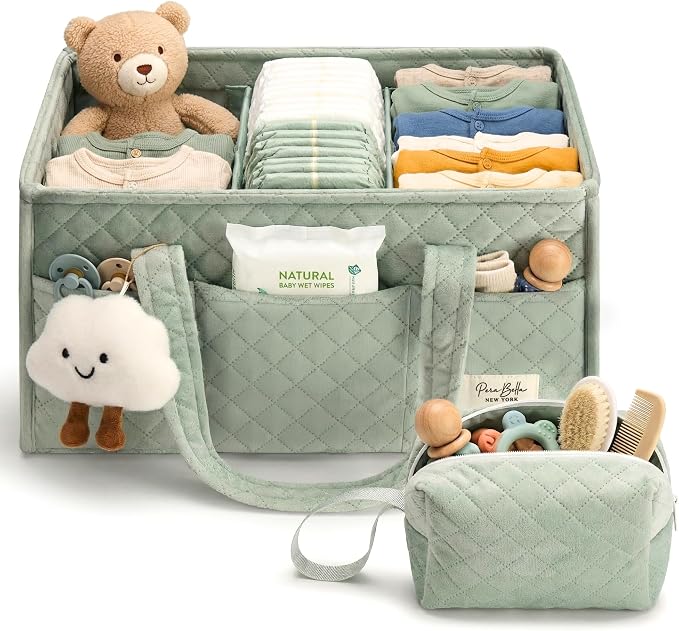 Baby Diaper Caddy Organizer, Baby Basket Shower Gift, Portable Changing Table by PeraBella