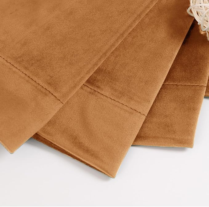 BGment Orange Blackout Velvet Curtains 96 inches 2 Panels - Image 6