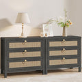 Eclatara Large Rattan Night Stand Set of 2 Boho Nightstand by Eclatara