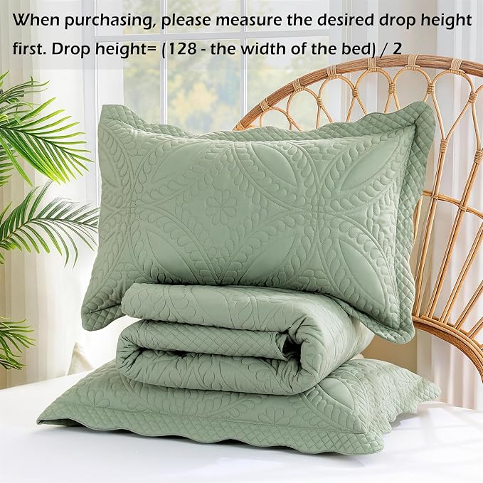 Cmfshape Oversize King Bedspread 128"x120", 3 Piece California King Quilt - Image 6