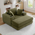 Oversized Chaise Lounge Chair Indoor, 52.4"W Corduroy Upholstered Fluffy Comfy by JEEOHEY