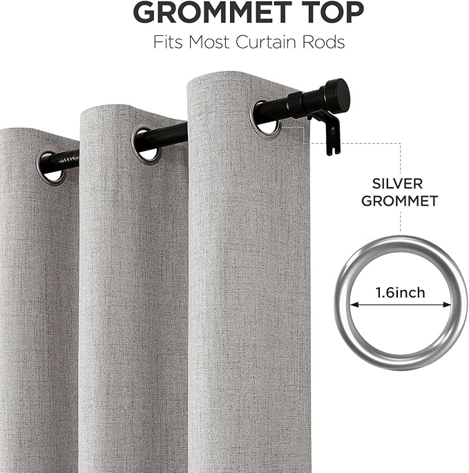Joydeco Blackout Curtains 63 Inches Long 2 Panels Burg, Room Darkening Curtains - Image 5