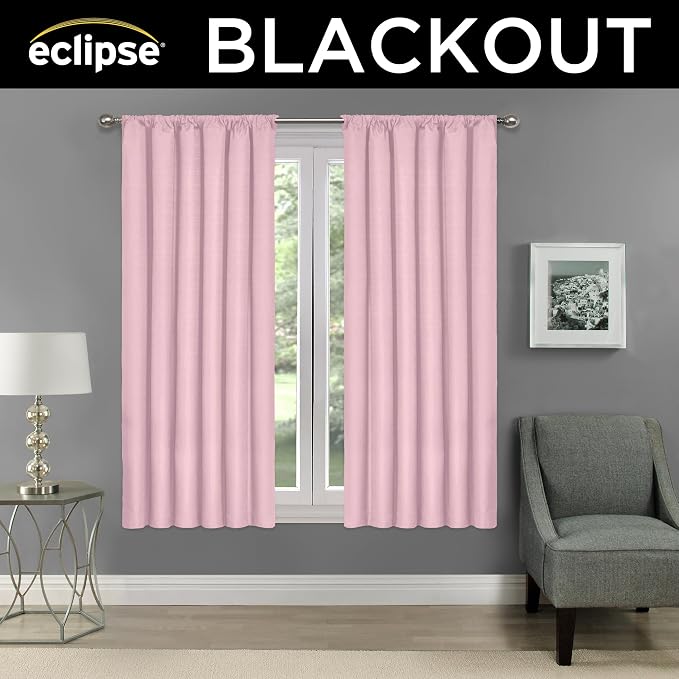 Eclipse Kendall Modern Blackout Thermal Rod Pocket Window Curtain, Insulating & - Image 2