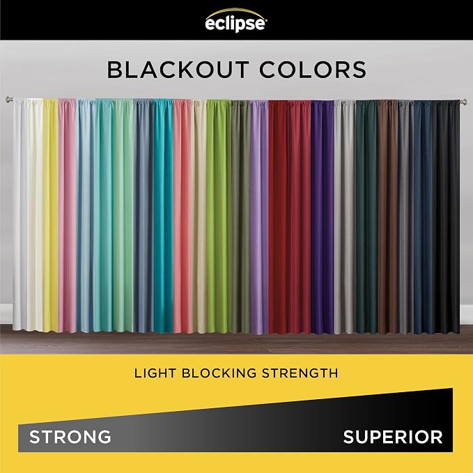 ECLIPSE Kendall Modern Blackout Thermal Rod Pocket Window Curtain - Image 8