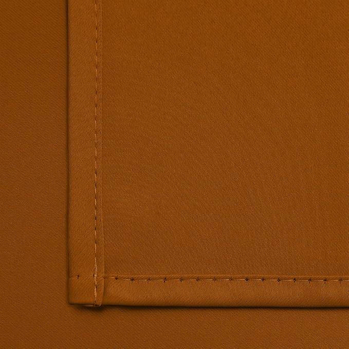 Yakamok Blackout Curtains 38x84 inch Burnt Orange Thermal Drapes-Bedroom | 2 - Image 6