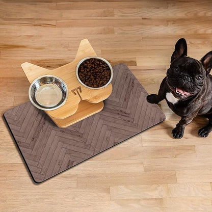 Dog Food Mats for Floors Absorbent, Pet Cat Food Mat - Quick Dry Dog Bowl Mats for Food and Water, Eco-Friendly Pet Supplies