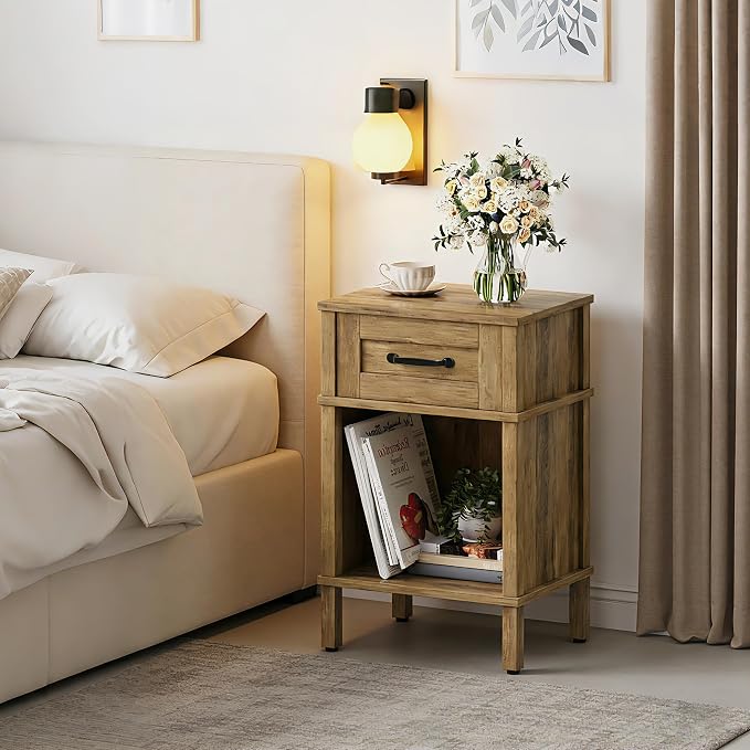 Small Brown Night Stand, Rustic End Table, Wood Nightstand - Image 3