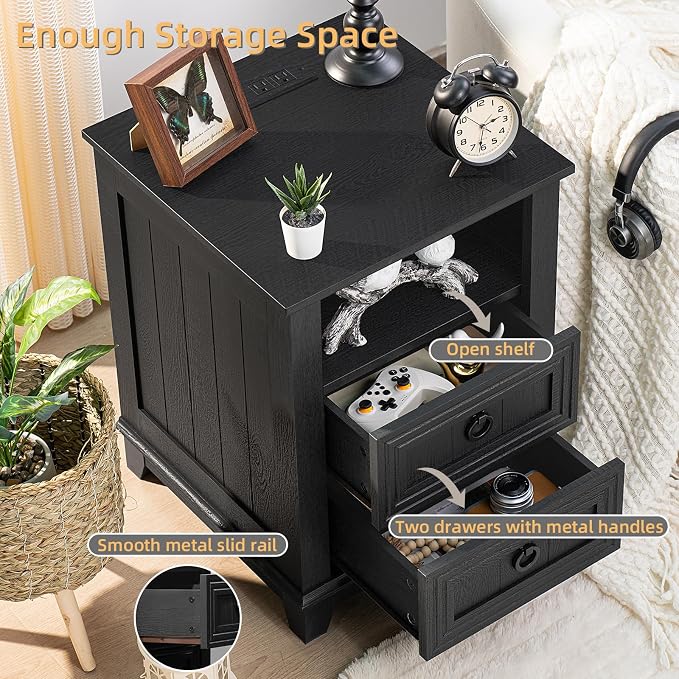 Joaxswe 18" Farmhouse Nightstand - Image 4