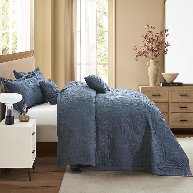 HZ & HY Oversized Queen Bedspreads, 5-Piece Quilt Set, Lightweight Reversible - Image 4