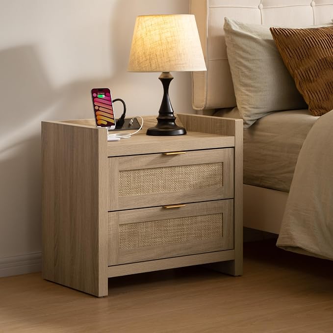 SICOTAS Rattan Nightstand Set of 2 - Image 2