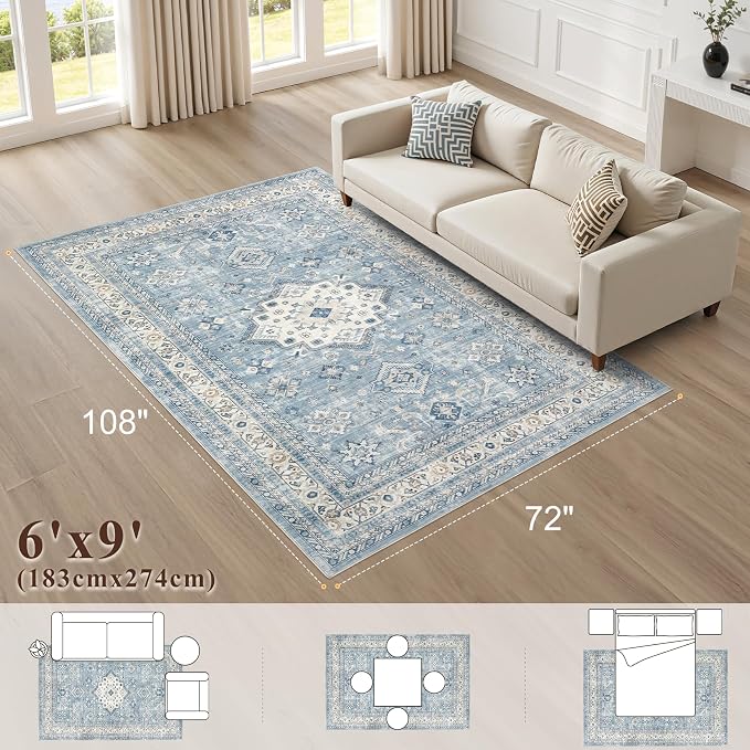cotiled 6x9 Area Rug for Living Room, Traditional, Dining Room, and Home Office - Image 2