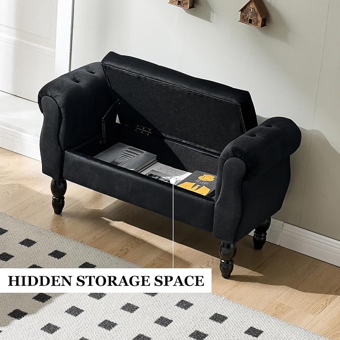 Storage Bench for End of Bed Bedroom, 39.7" Modern Ottoman Bench - Image 6