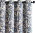 jinchan Blue Floral Blackout Curtains 84 Inch Farmhouse Grommet 2 Panels | Room by JINCHAN