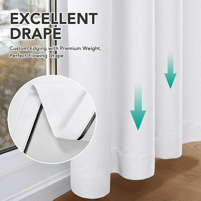 Deconovo Faux Linen 100% Blackout Curtains - Image 9