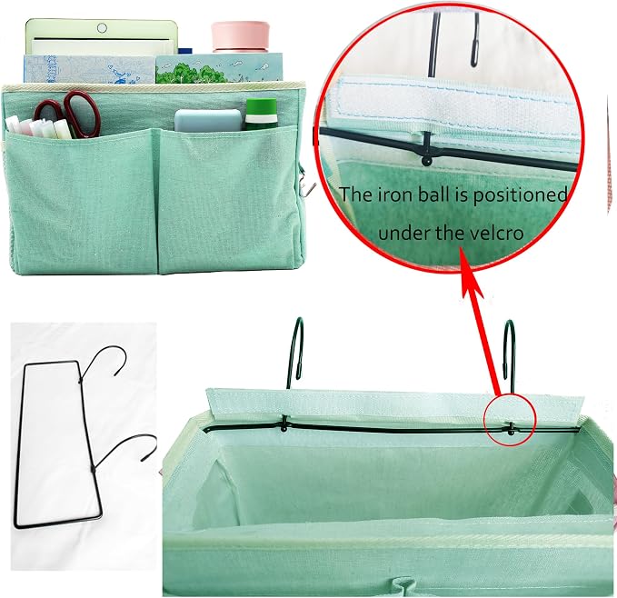 Bedside Caddy Bedside Hanging Storage Basket Multi-Function Organizer Caddy - Image 4